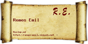 Remes Emil névjegykártya